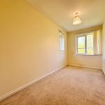 Empty room with beige carpet and windows.
