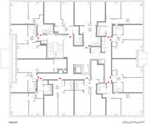 Detailed first-floor architectural layout plan.
