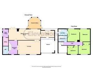 House floor plan with rooms labelled.