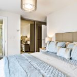 Modern bedroom with ensuite bathroom