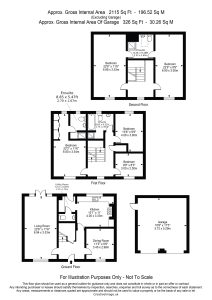 Three-storey house floor plan with garage included.