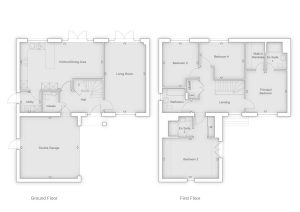 House floor plan, ground and first floors