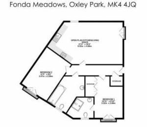 Floor plan of Fonda Meadows, Oxley Park flat.