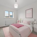 Cosy pink-themed bedroom with modern decor.