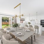 Modern kitchen-diner with garden view