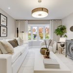 Modern living room with sofa and decor