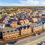 Aerial view of a modern housing estate.