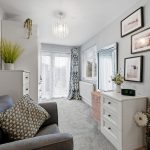 Cosy, modern living room with decorative elements.